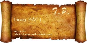 Tassy Pál névjegykártya